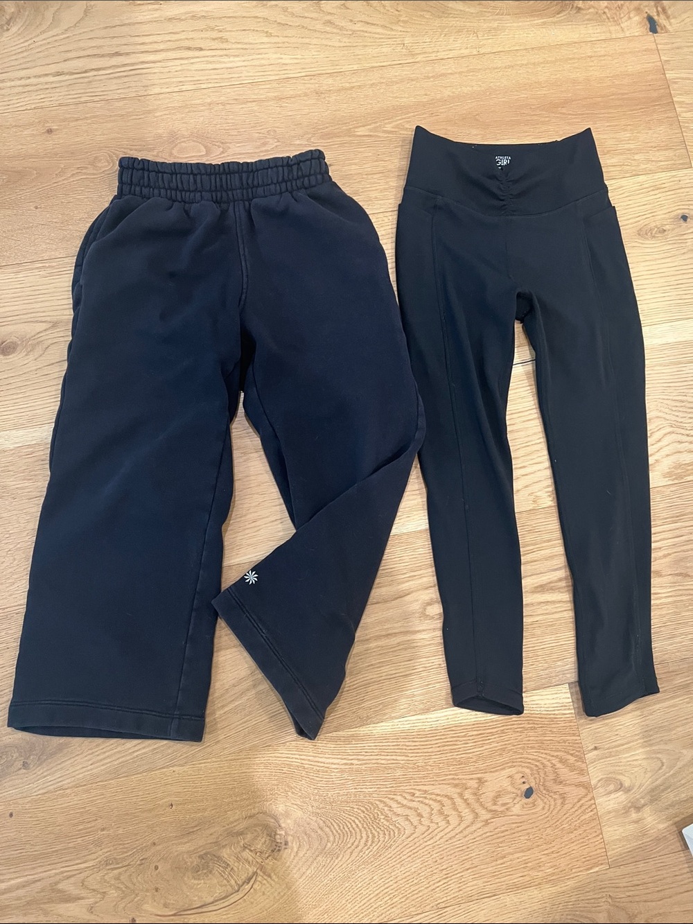 Athleta Girls Black Sweatpants (size 6) & Active Leggings (size 7)